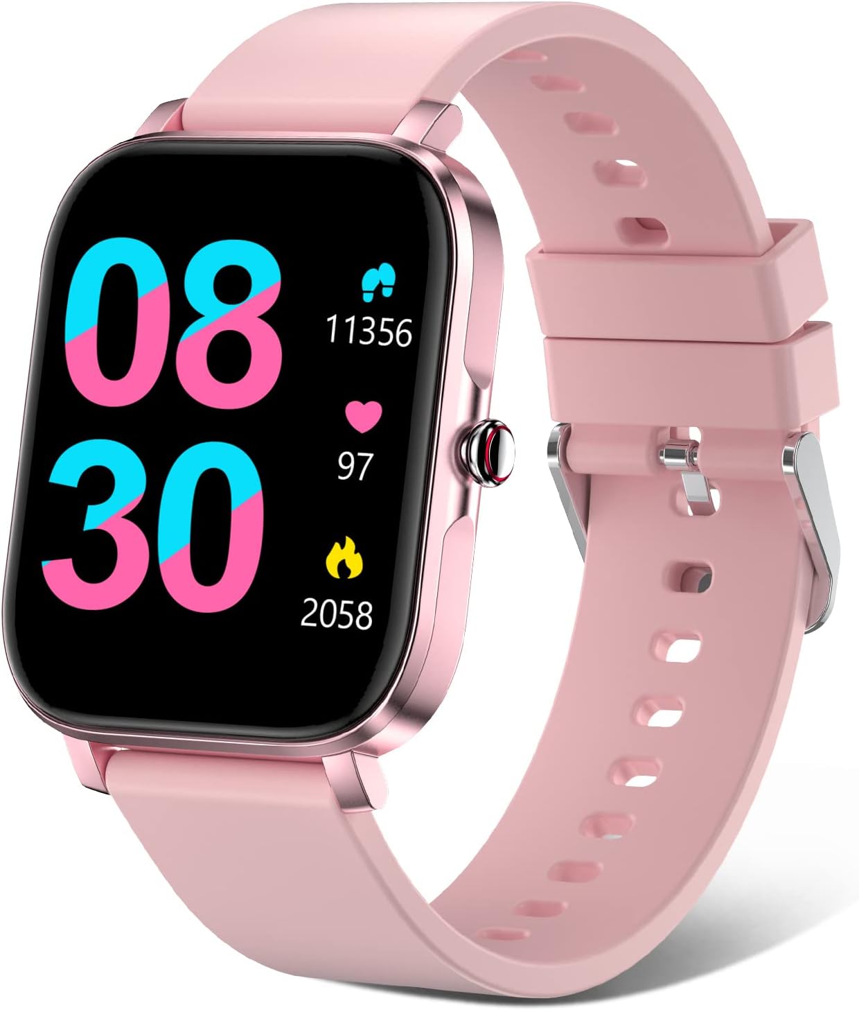 pink smart watch fitness tracker